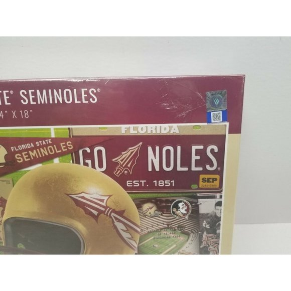 Florida Seminoles 500 Piece Puzzle 24"x18" Fear The Spear Nole Helmet Stadium A4 - Picture 3 of 10